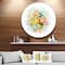 Designart - Yellow Watercolor Flowers' Disc Floral Metal Circle Wall Art